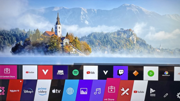 LG Smart TV with WebOS platform displaying modern web-based streaming application